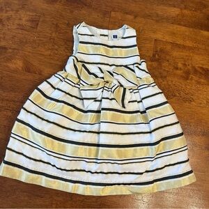 Janie and Jack Gold and White Striped Dress size 12-18 months